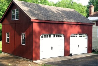 20x24 Basic 2-Car 2 Story Garage with Carriage House Door Upgrade