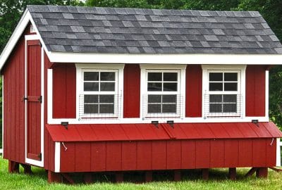 Super Coop with painted wood siding / "Man" door