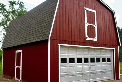 20x24 2-Car 2-Story Garage - Gambrel Roof - Built on Site - Full Attic