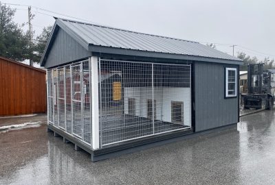 12×18 Three-Box Kennel – $32,335 – Charcoal Metal Roof