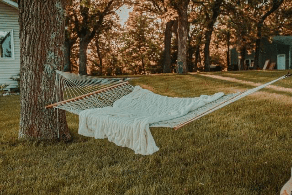 Hammock between two trees.