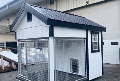 8×10 One-Box Kennel – $12,860 – Black Metal Roof