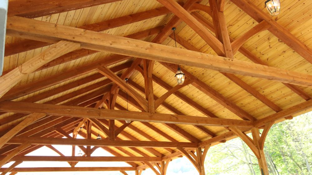 Ceiling of Timber Frame Pavilion