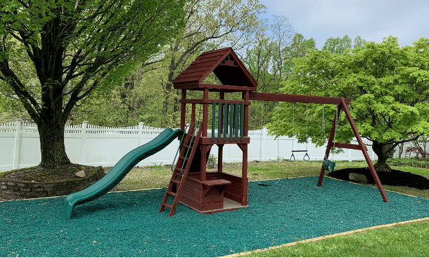 playset with rubber mulch