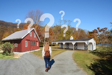 woman considering barn type