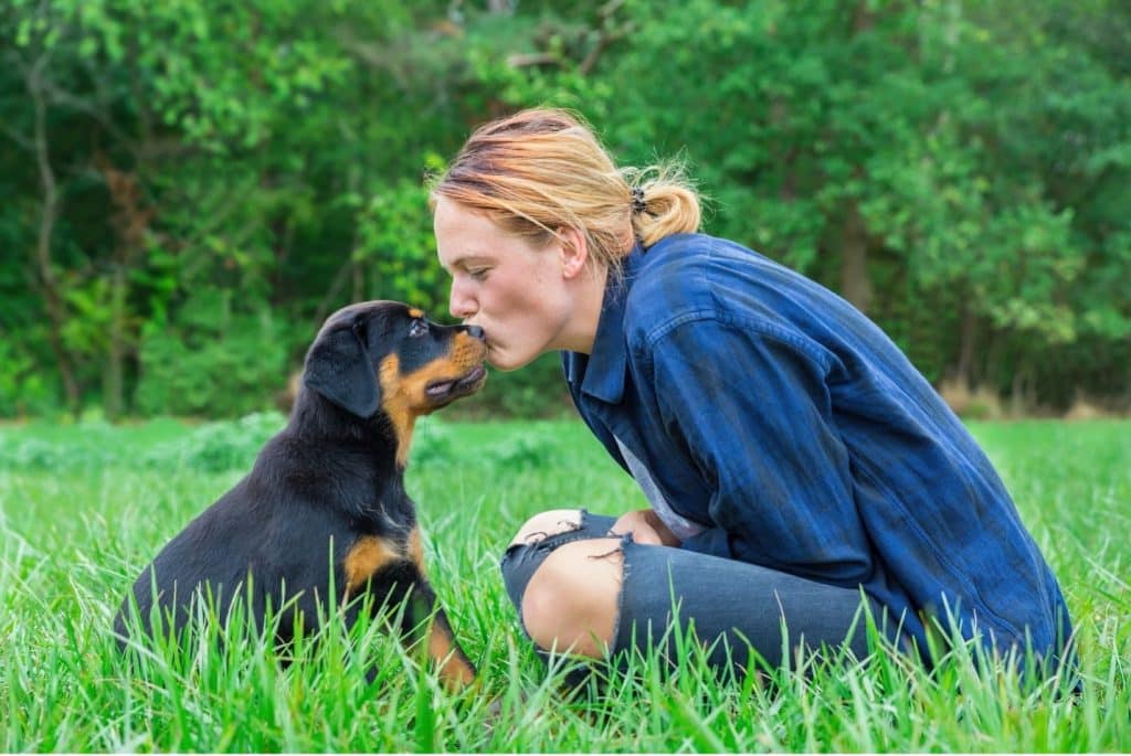 woman with dog