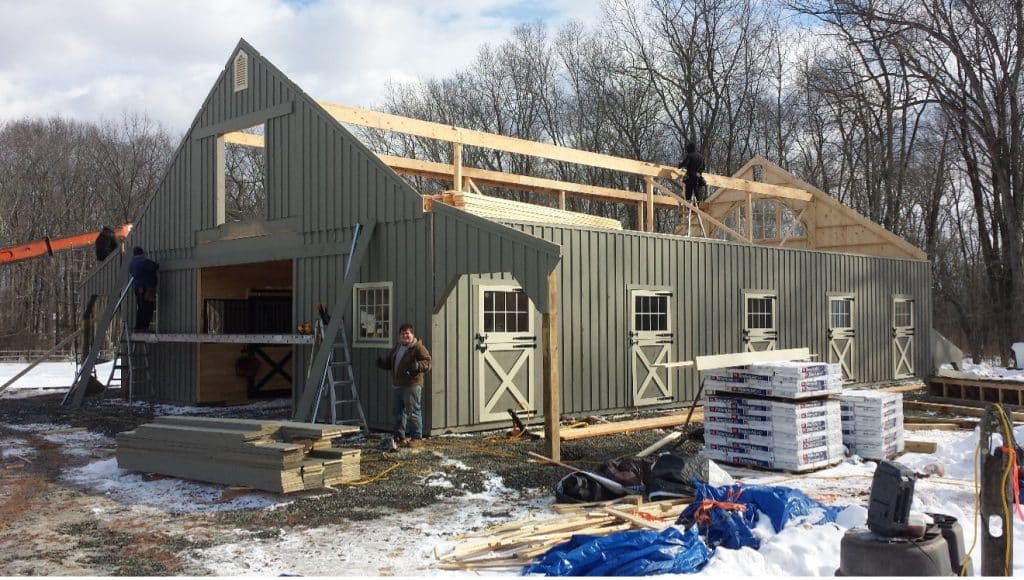 building horse barn