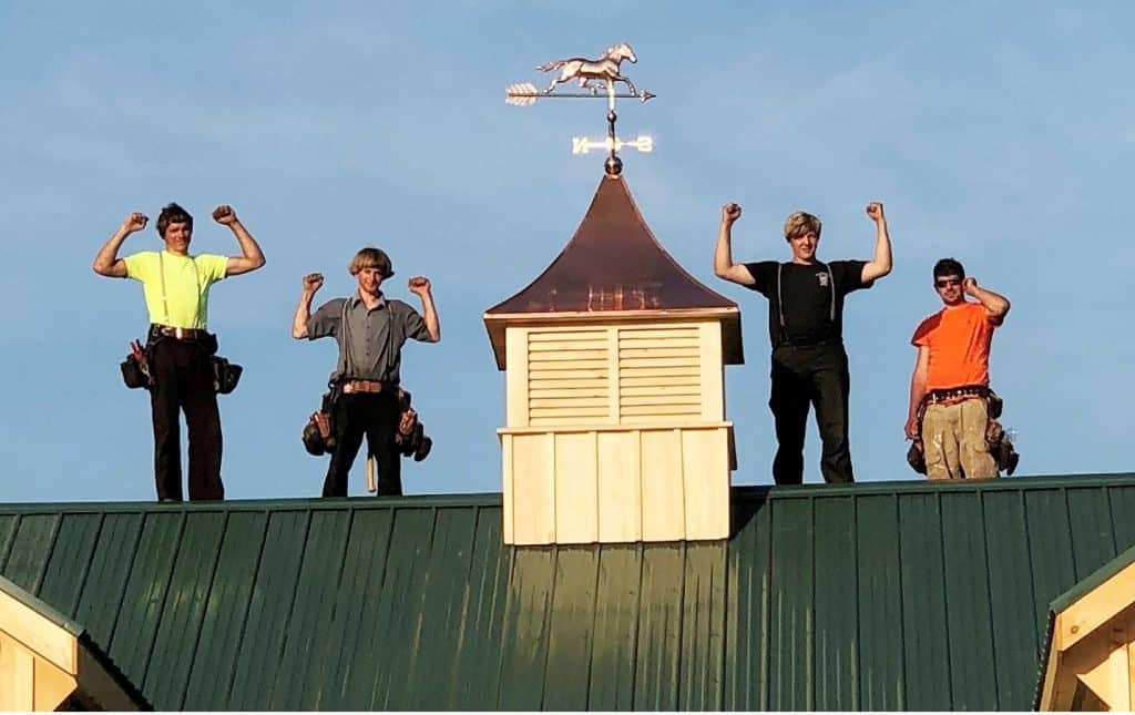 barn builders on roof