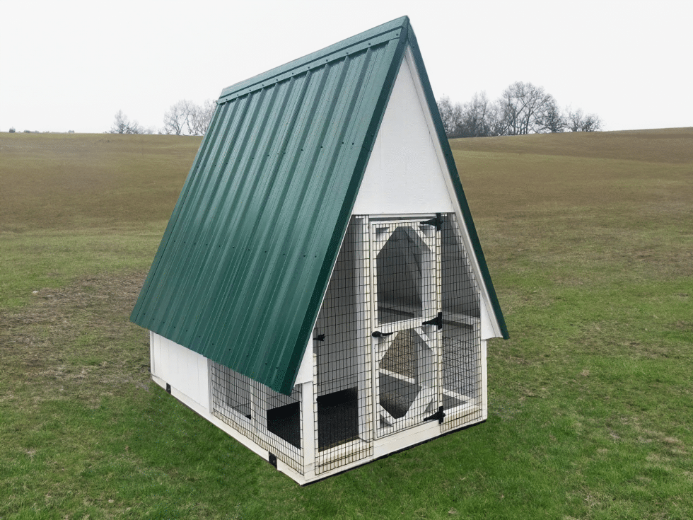 5x8 Steep A-frame Combo - Ivy Green Metal Roof - Image 2