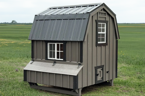 6x6 Dutch Coop - Black Metal Roof