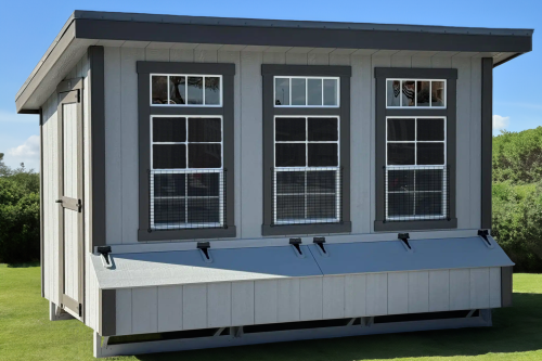 7x12 Lean-to Coop - Charcoal Metal