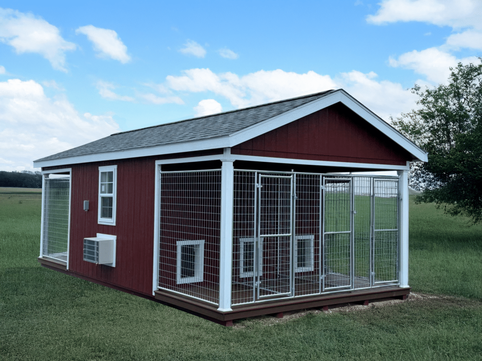 12×24 Six-Box Kennel – Charcoal Shingles