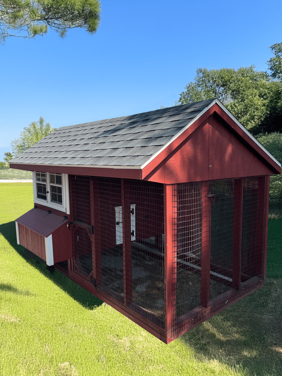 7x12 Quaker Combo Coop – Charcoal Shingle Roof