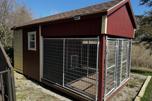 USED 8x16 Two Box Kennel - Walnut Brown Shingles - Located in East China, MI!!