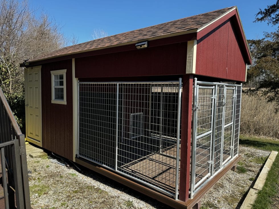 USED 8x16 Two Box Kennel - Walnut Brown Shingles - Located in East China, MI!!
