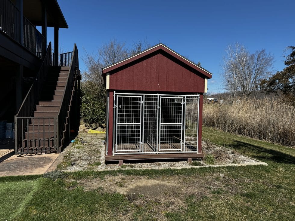 USED 8x16 Two Box Kennel - Walnut Brown Shingles - Located in East China, MI!! - Image 2