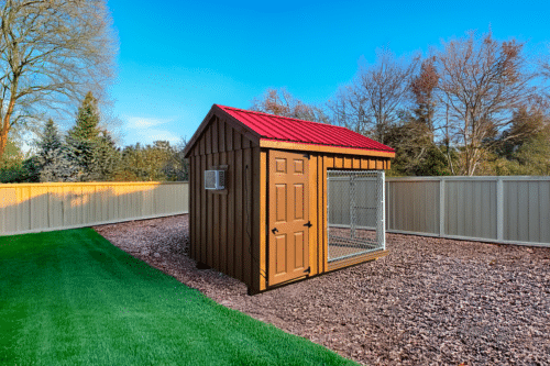 8×10 Kennel – Scarlet Red Metal Roof – Located in Atglen, PA!
