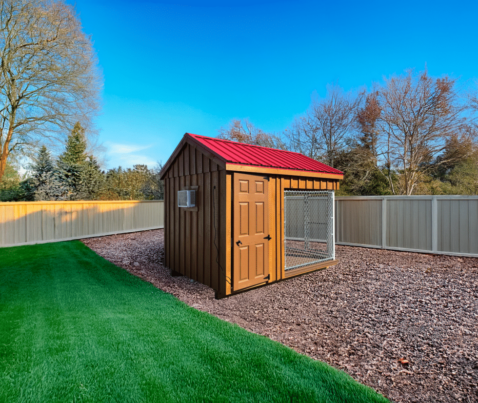 8×10 Kennel – Scarlet Red Metal Roof – Located in Atglen, PA!