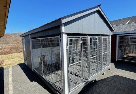 12x18 Three-Box Kennel - Black Metal Roof