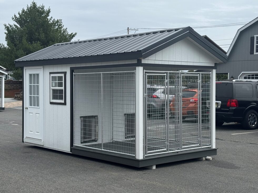 8x16 Two Box Kennel - Metal Roof