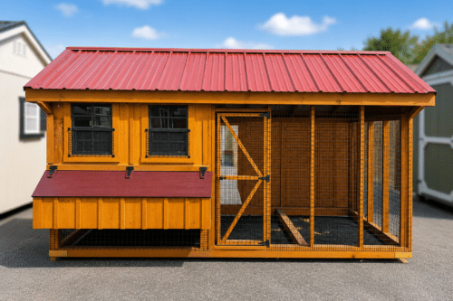 7x14 Quaker Combo - Red Metal Roof - Located in Atglen, PA
