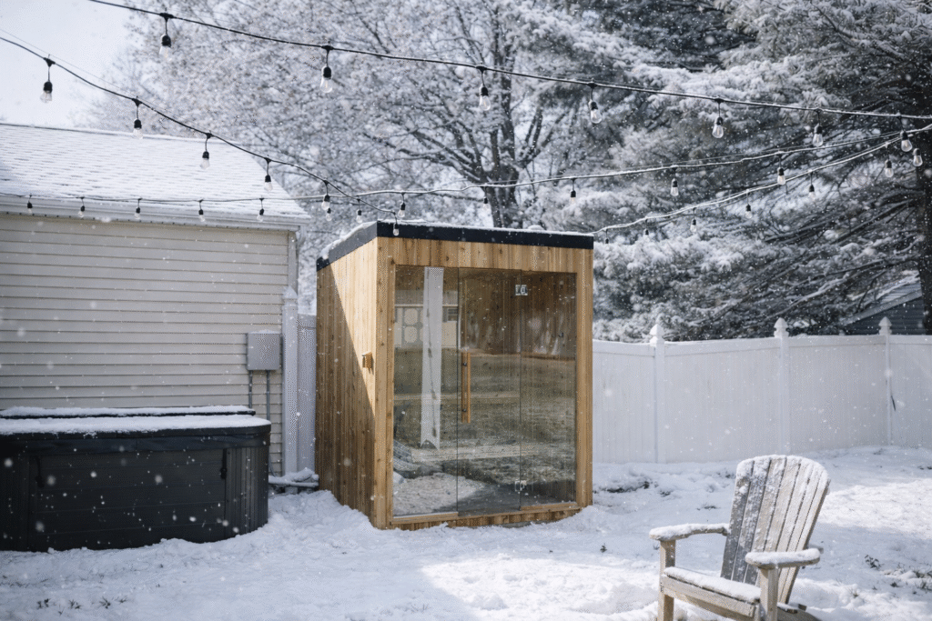 Aurora Cedar Sauna | Glass Front Outdoor Sauna | Horizon Structures