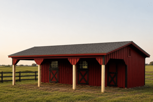 10x32 Shedrow with 10' Overhang - Located in Mooresville, NC!