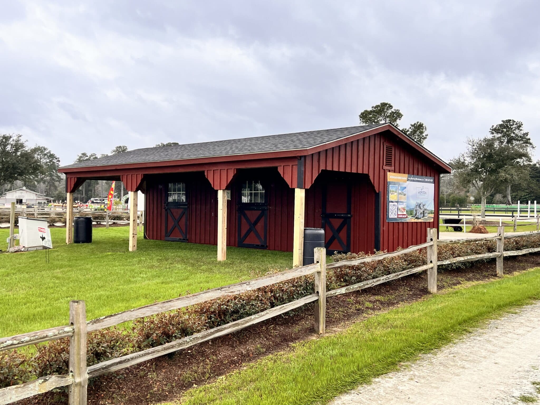 10x32 Shedrow with 10' Overhang - Aiken Grand Prix Shedrow Barn! - Image 5
