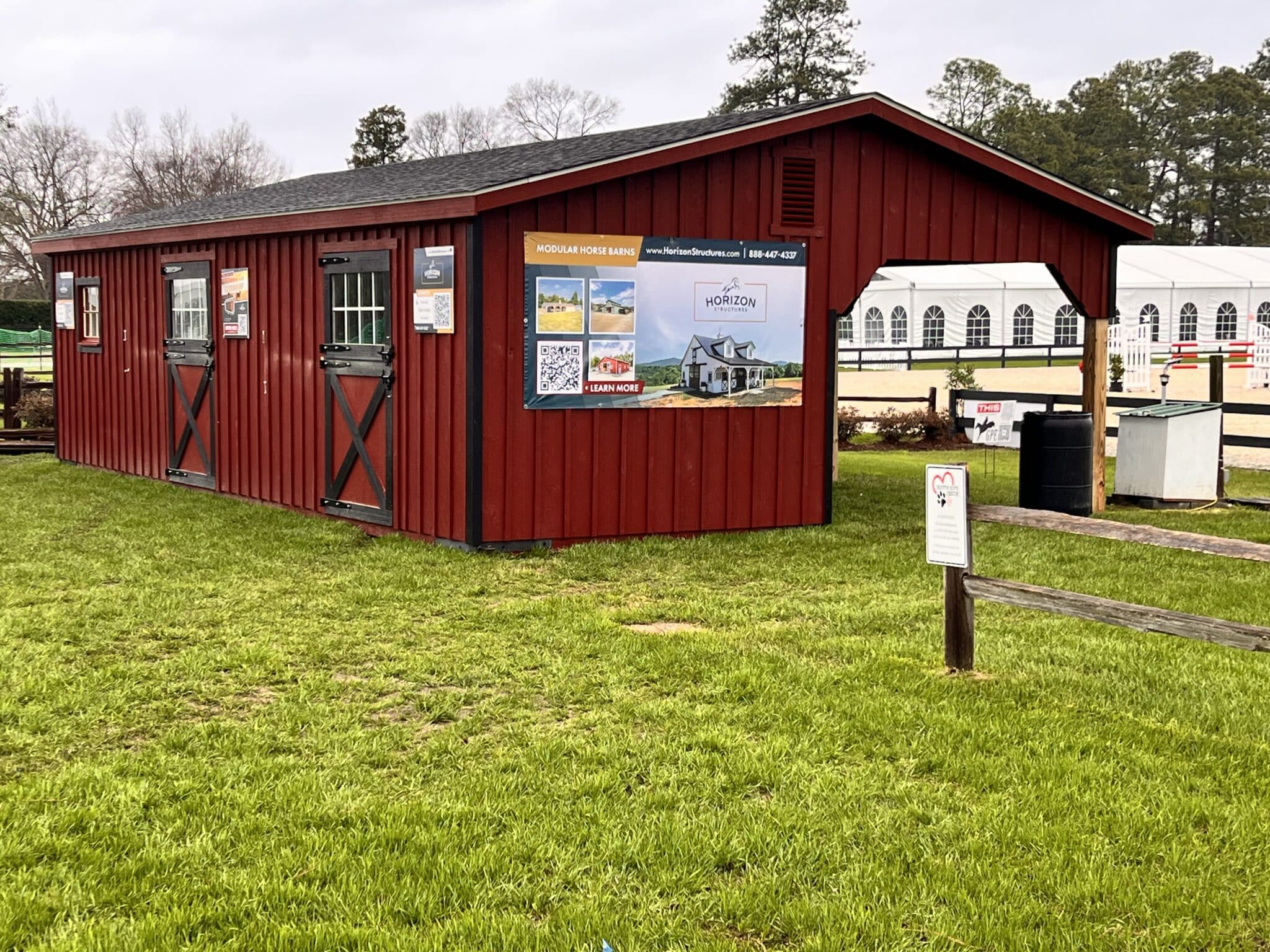 10x32 Shedrow with 10' Overhang - Aiken Grand Prix Shedrow Barn! - Image 2