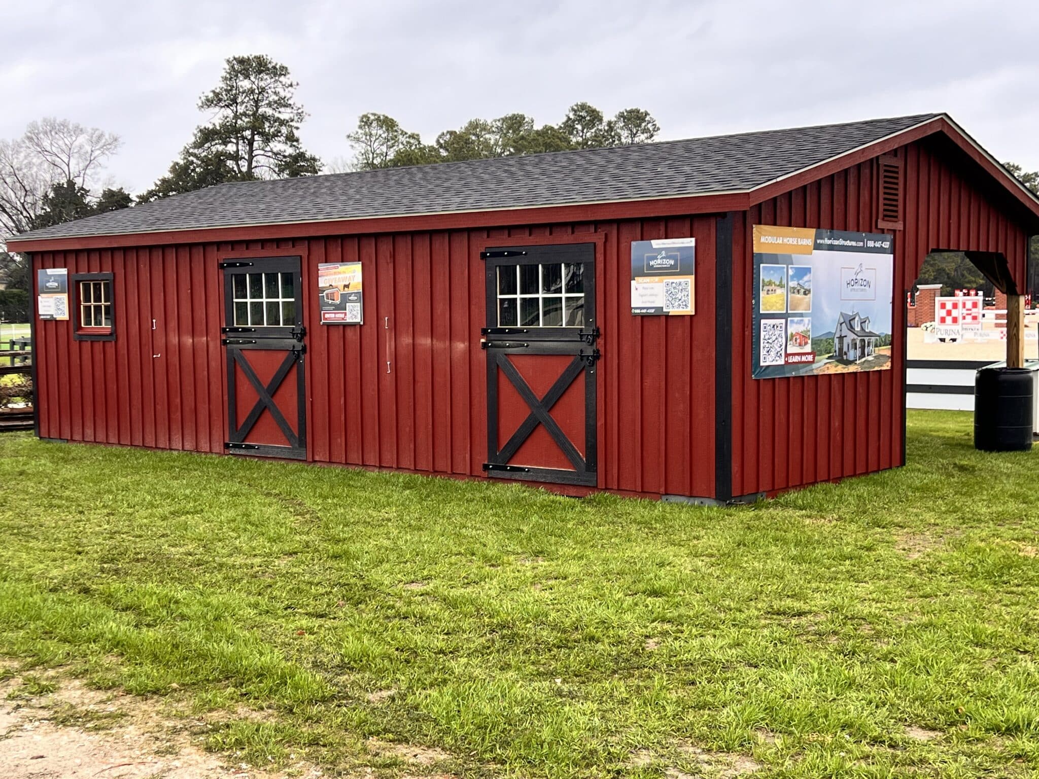 10x32 Shedrow with 10' Overhang - Aiken Grand Prix Shedrow Barn! - Image 4