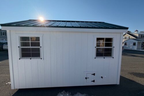 8x12 A-Frame Coop - Forrest Green Metal Roof - Located in Atglen, PA!