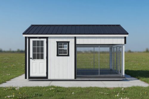 8x16 Two Run Kennel - Black Metal Roof - Located in Atglen, PA