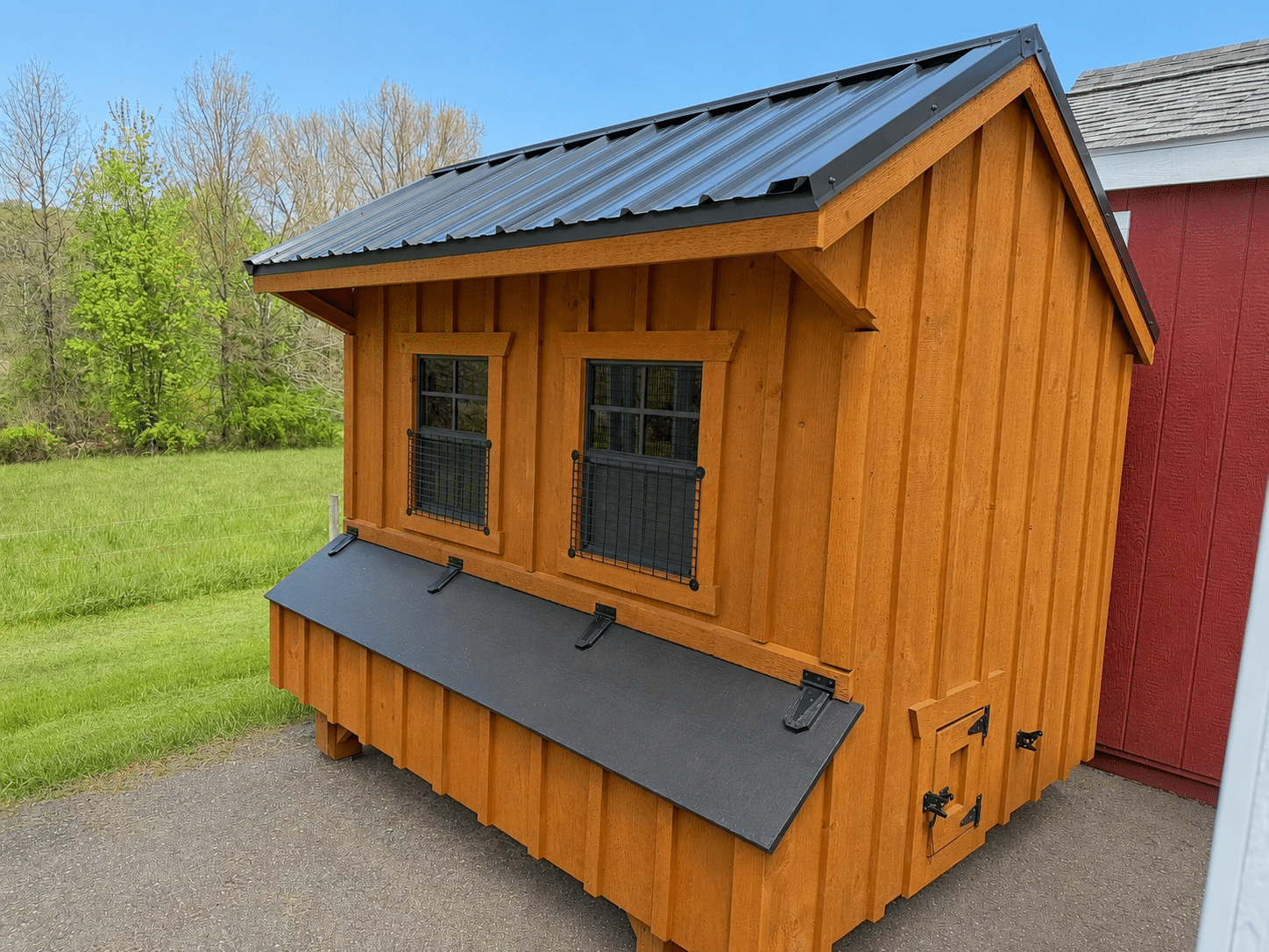5x8 Cedar Siding Chicken Coop | Quaker Hen House with Power