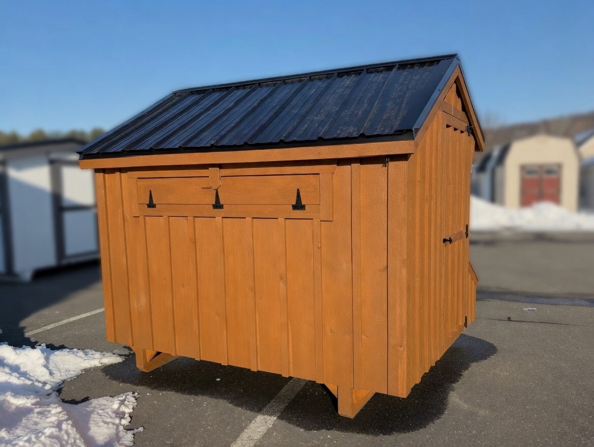 5x8 Cedar Siding Chicken Coop | Quaker Hen House with Power