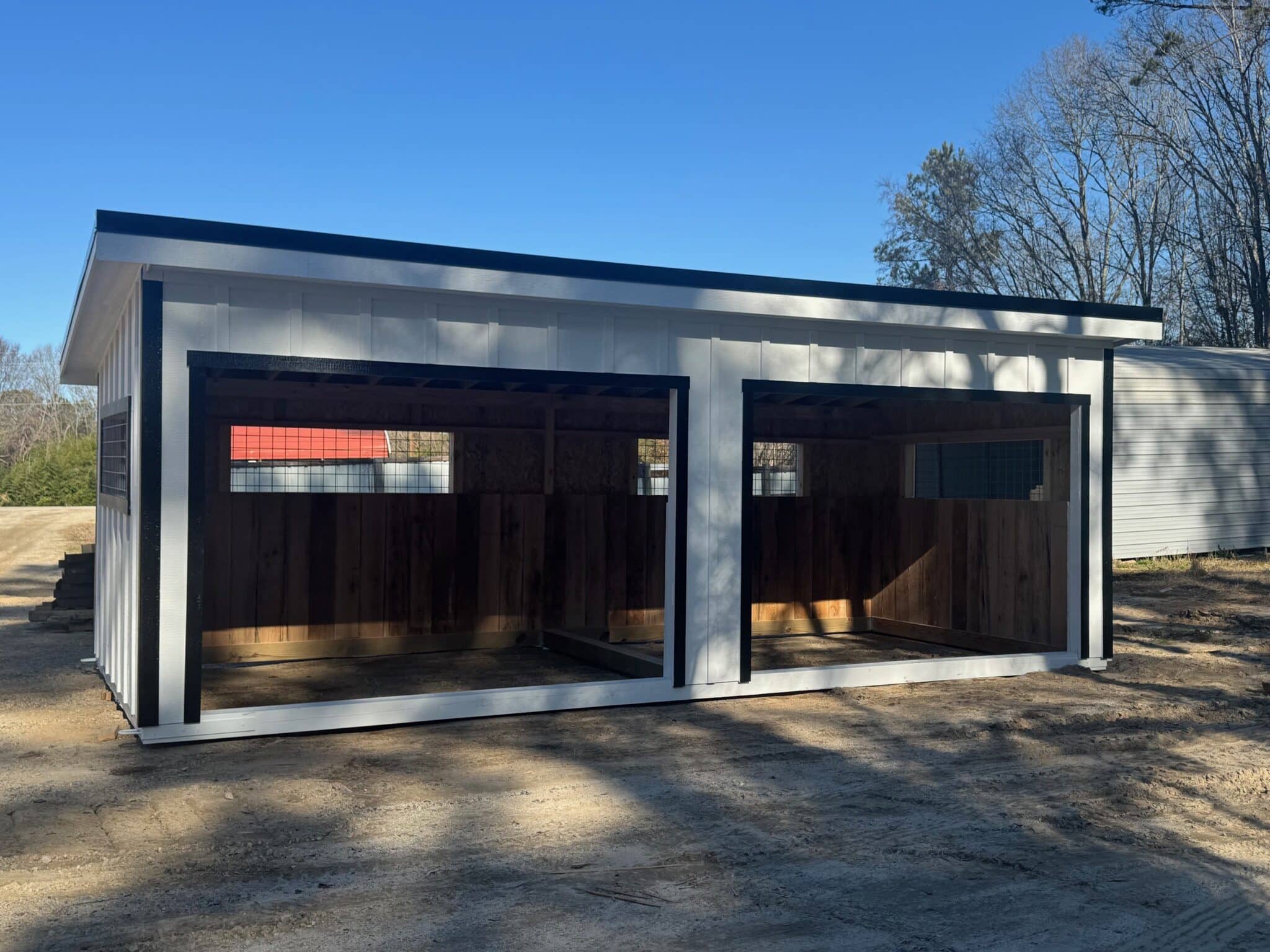 10x24 Run-in Shed - Black Metal Roof - Located in Mooresville, NC - Image 3