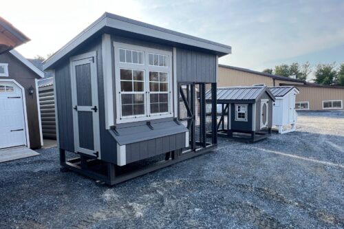 7x12 Lean To Coop - Charcoal Metal Roof - Located in Parkesburg, PA!