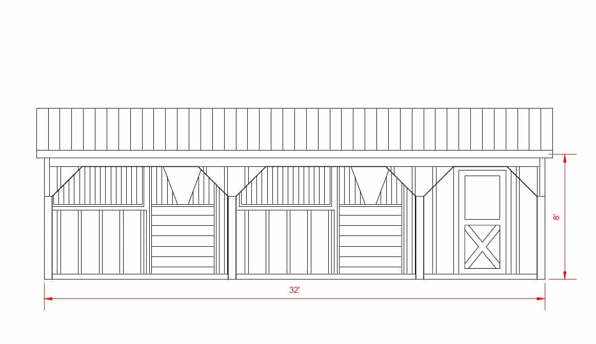 12x32 Shed Row Barn with 10' Overhang - Located in Aiken, SC!