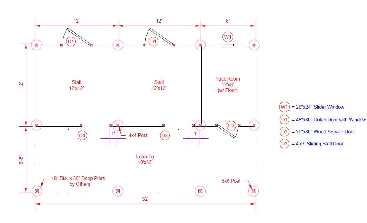 12x32 Shed Row Barn with 10' Overhang - Located in Aiken, SC! - Image 4