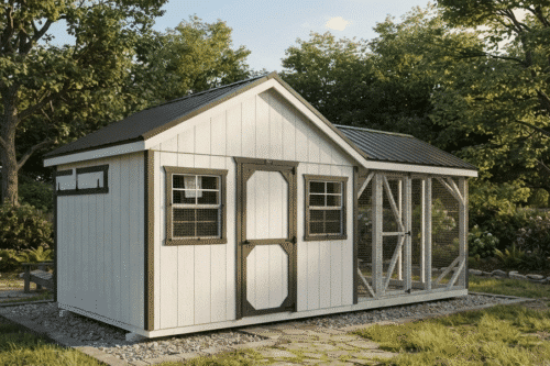 12x32 Six-Box Kennel - Charcoal Metal Roof | Horizon Structures