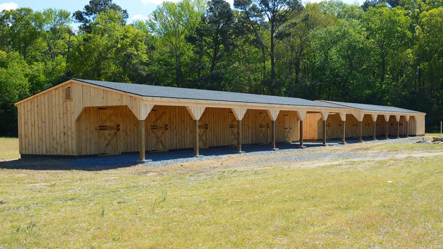 Shedrow Barns with 12 FT Overhang