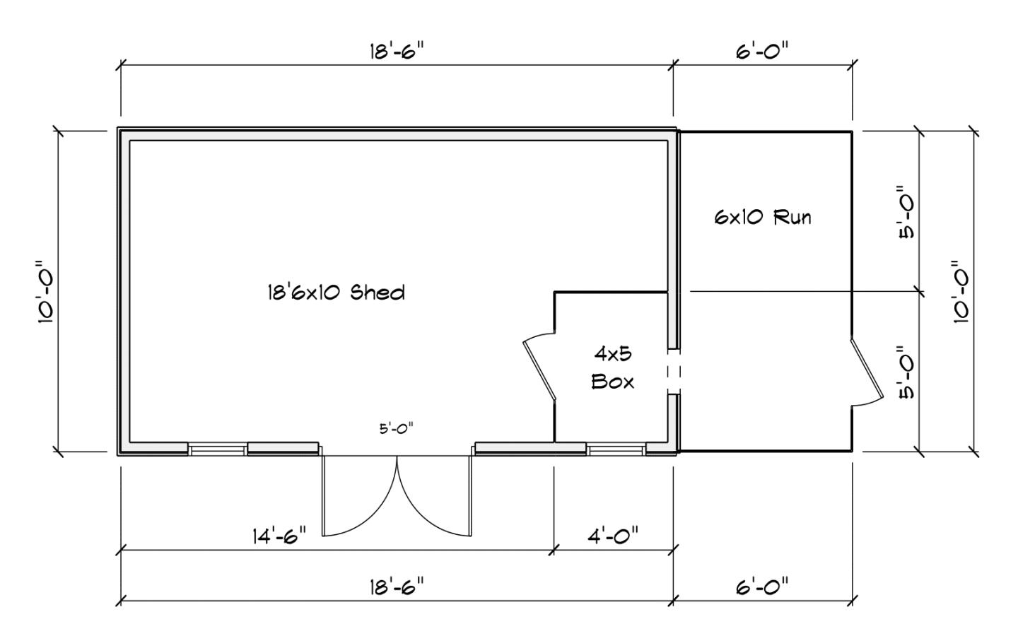 10x24 Shed layout