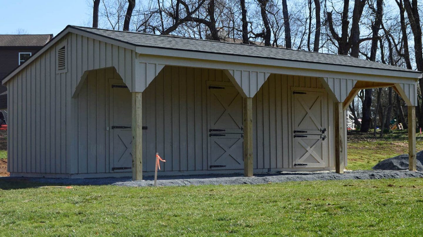 Shedrow Barn Miniature Horses with Overhang