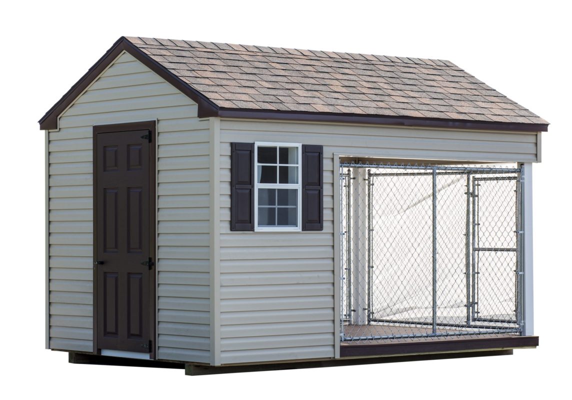 8x12 trad kennel vinyl glasbord in run back